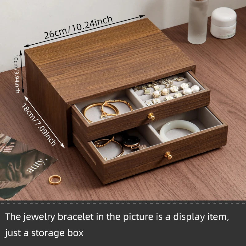 High end exquisite wooden jewelry box, handmade jewelry necklace, jewelry box, bracelet, ring storage box, birthday and wedding
