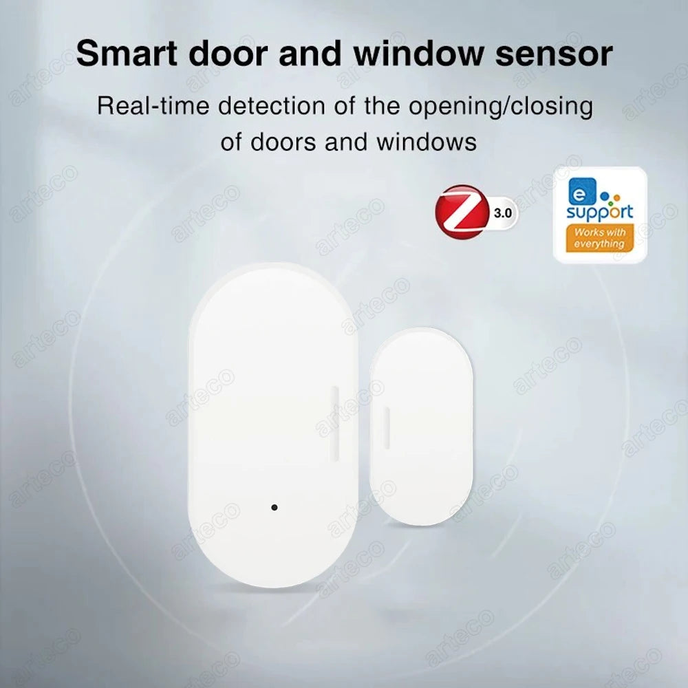 Smart Zigbee Door & Window Magnetic Sensor For Monitoring Open/Closed Status, App Remote Alarm Ideal For Home Security Detection