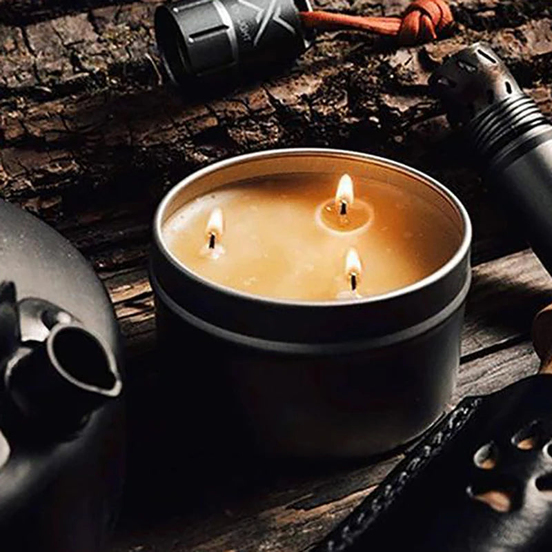 Emergency Candle Disaster Prevention Outage Lighting Outdoor Smoke-Free Candles Iron Cans Plant Candles
