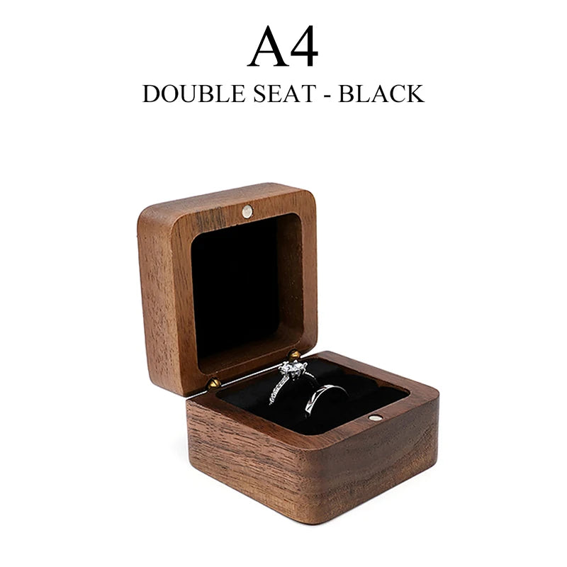 Wood Jewelry Box Wedding Ring Box Earring Rings Organizer Box Gift Package Case Portable Jewelry Organizer