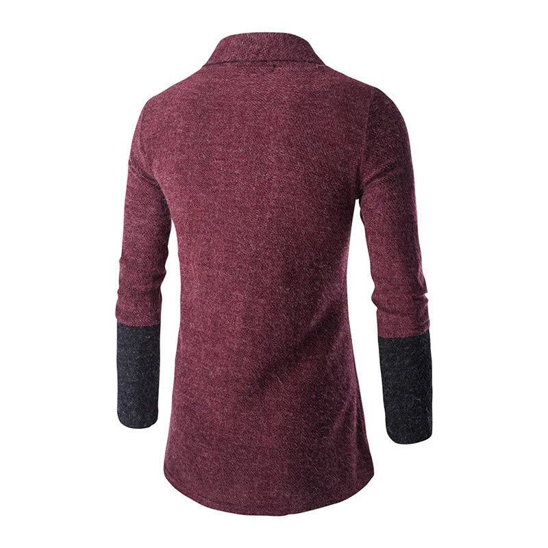 Sweater Coats Men New Fashion 2022 Autumn Men's Slim Long Solid Color Knitted Jacket Fashion Men's Casual Sweater Cardigan Coats
