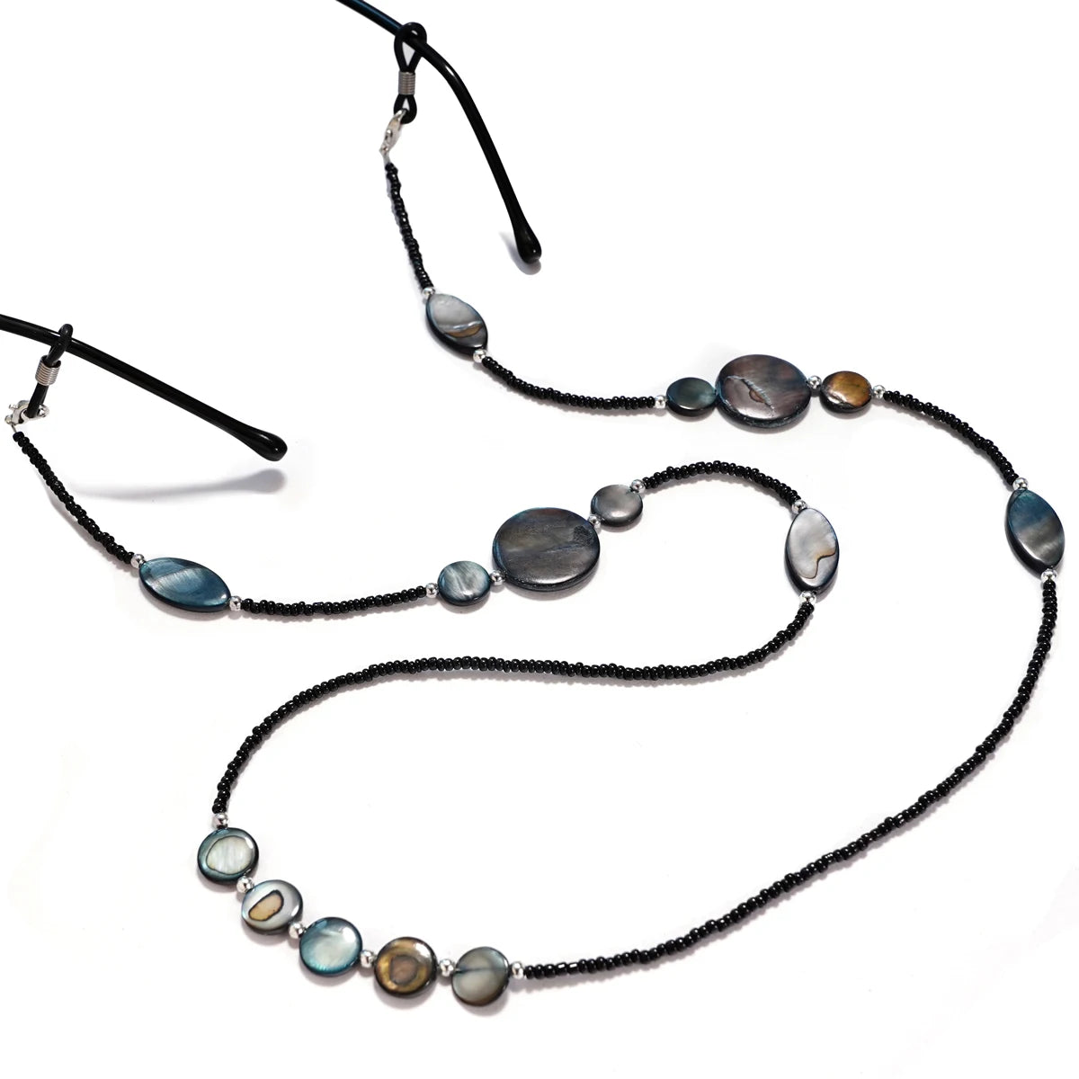 Fashion Reading Glasses Chain for Women Shell Beads Sunglasses Cords Beaded Eyeglass Lanyard Hold Straps Black Mask Rope