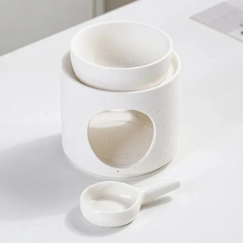 3-in-1 Candle Essential Oil Ceramic Craft Incense Lamp Candleholder Aromatherapy Burner Suitable for Home, Office, Wedding