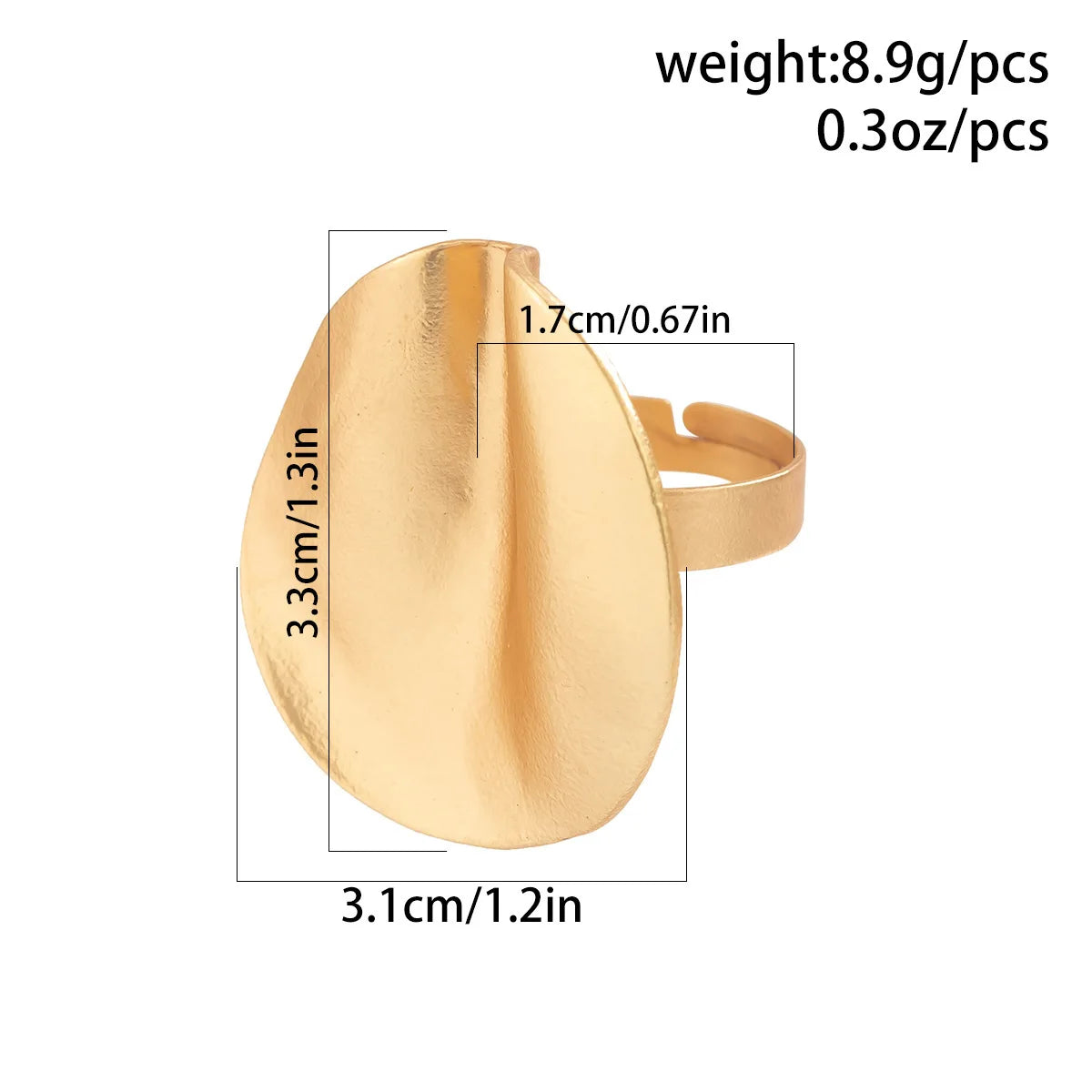 Irregular Chunky Big Geometric Rings Gold Silver Color Rings for Women Men Stainless Steel Metal Texture Exaggerated Rings