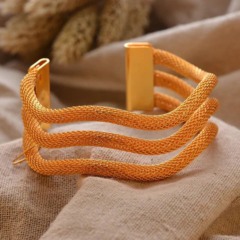 Luxury Vintage Gold Plated Bangles For Women Girls  Arabia Bridal Wedding Jewelry Gifts