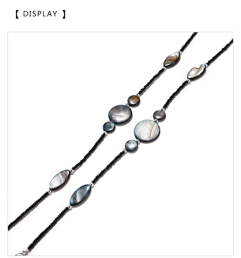 Fashion Reading Glasses Chain for Women Shell Beads Sunglasses Cords Beaded Eyeglass Lanyard Hold Straps Black Mask Rope