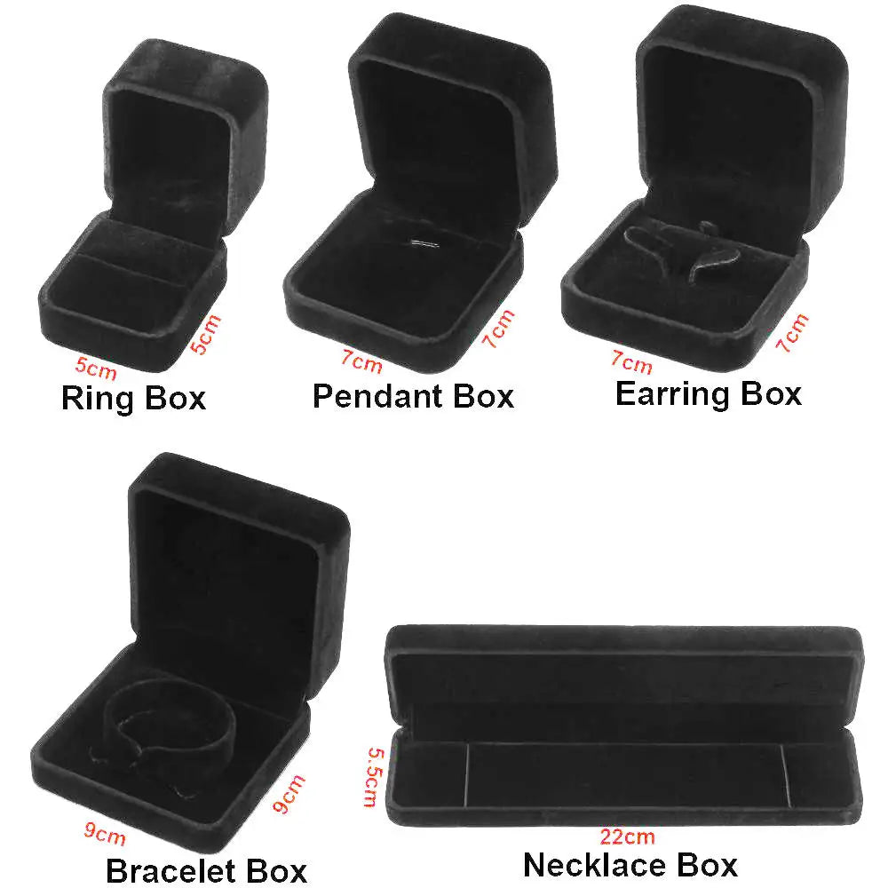 High-end Velvet Jewelry Box Necklace Ring Bracelet Pendant Earrings Storage Wedding Party Gift Box Jewelry Organizer Box Joyero