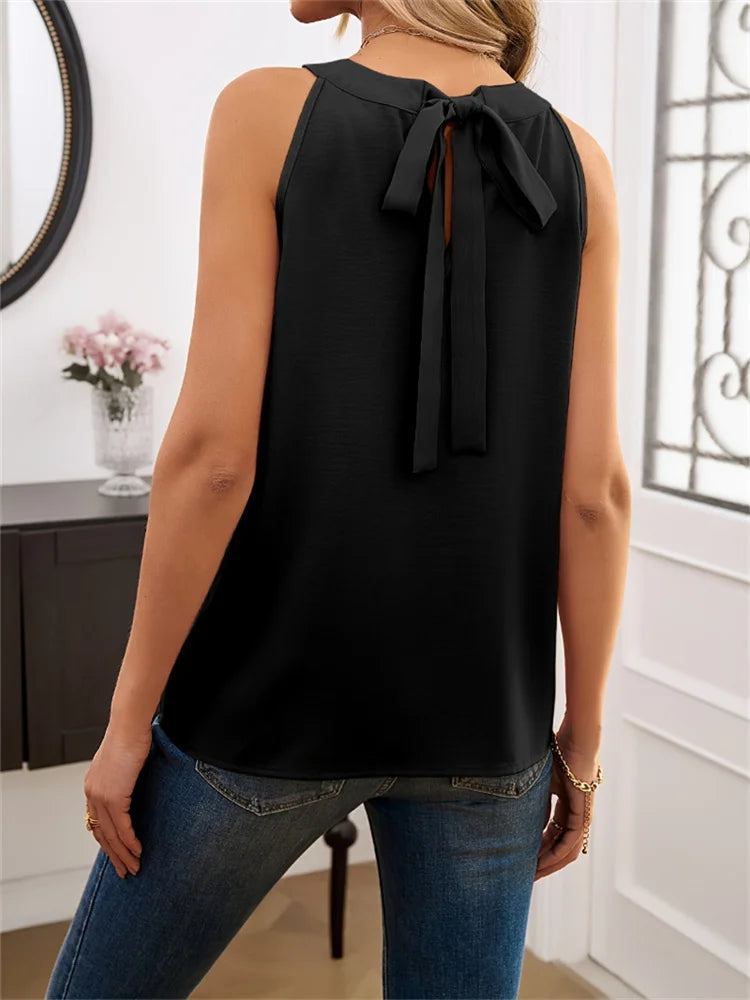 Going Out Summer Tank Tops Women 2024 Elegant Women Thin Tops Basic Casual Tank Top O-neck Tees Sleeveless Black Tops For Women