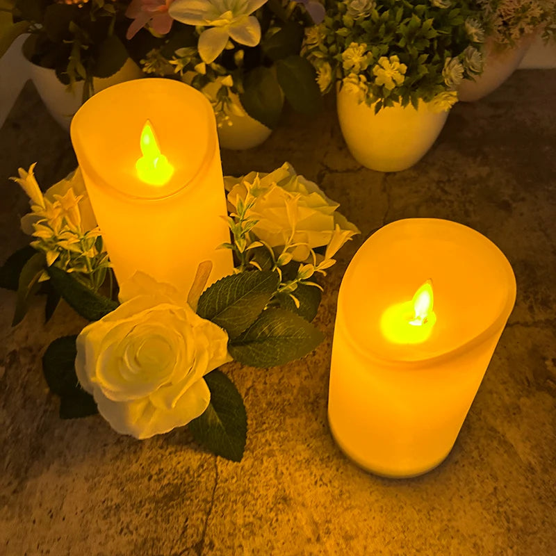 Flameless LED Candle Warm glowing decorative electric candles Home decorative candles for Ramadan Eid Festival Party Decor
