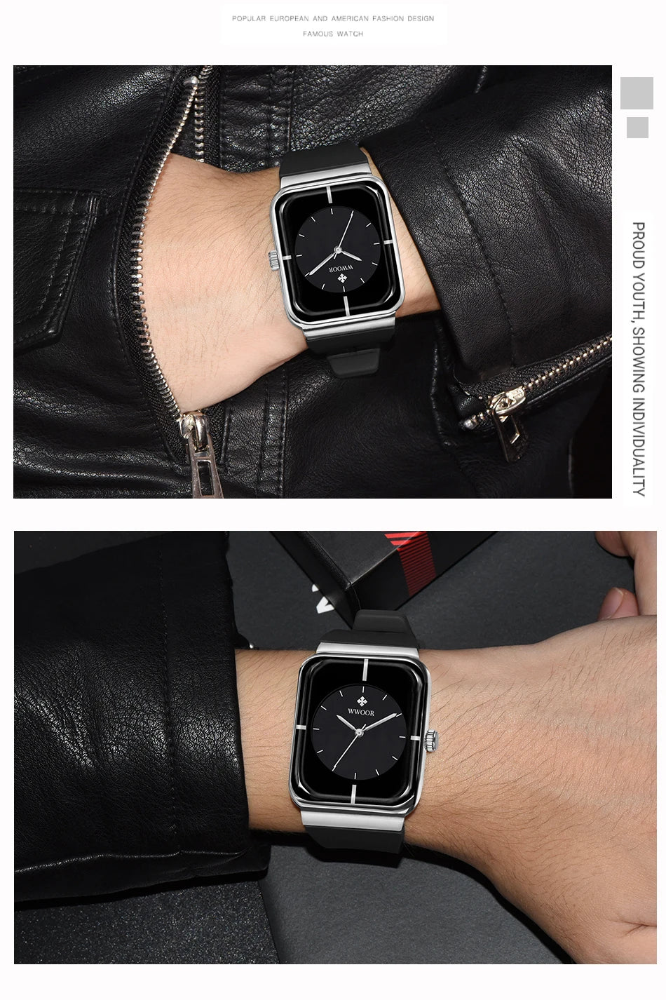 WWOOR  Men's Watches Top Brand Luxury Watch For Men Gold Fashion Stainless Steel Waterproof Quartz Wristwatch  Relogio Masculino