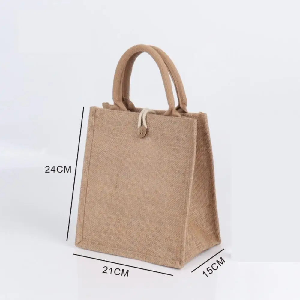 Women Linen Tote Bag Burlap Beach Eco Handbags Portable Top Handle Shopping Bag Large Simple Shoulder Bag Multiple Sizes Handbag