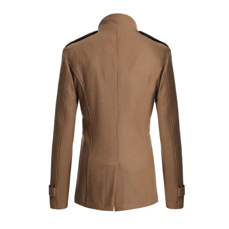 Men's Long Coat Winter Warm Woolen Overcoat Fashion Casual Lapel Button Gentleman Coat for Man High Street Top Coat