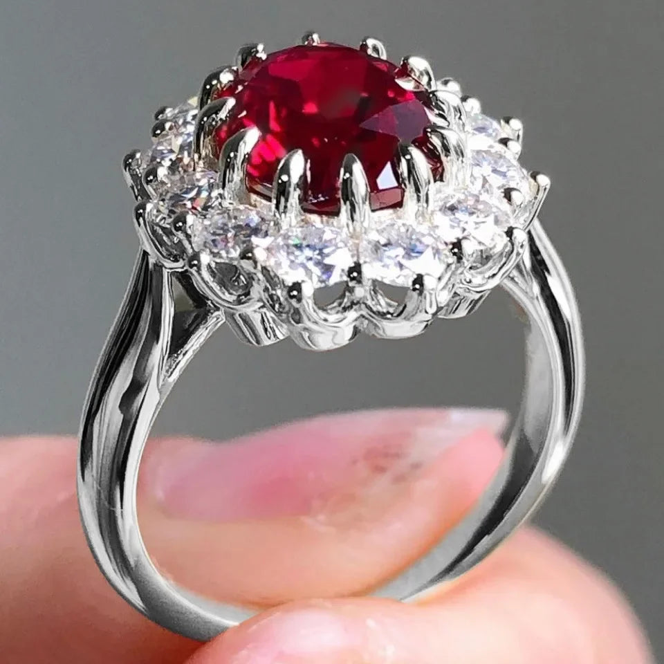 New Ruby Ring Stylish Simple Women's Zircon Jewelry Wedding