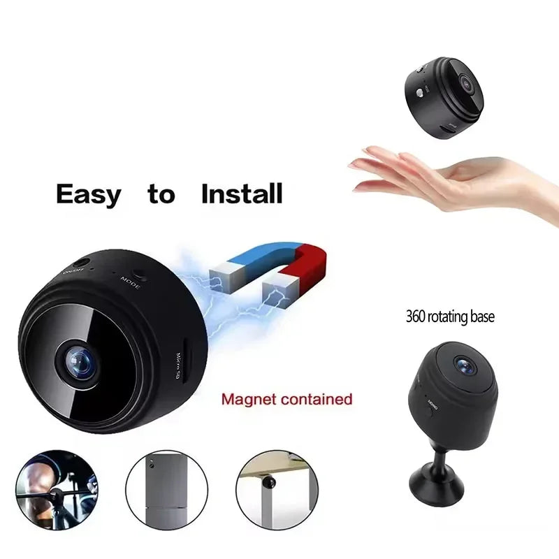 Smart Home A9 Mini Camera: WiFi Remote HD Surveillance & Wireless Monitoring in Compact Design