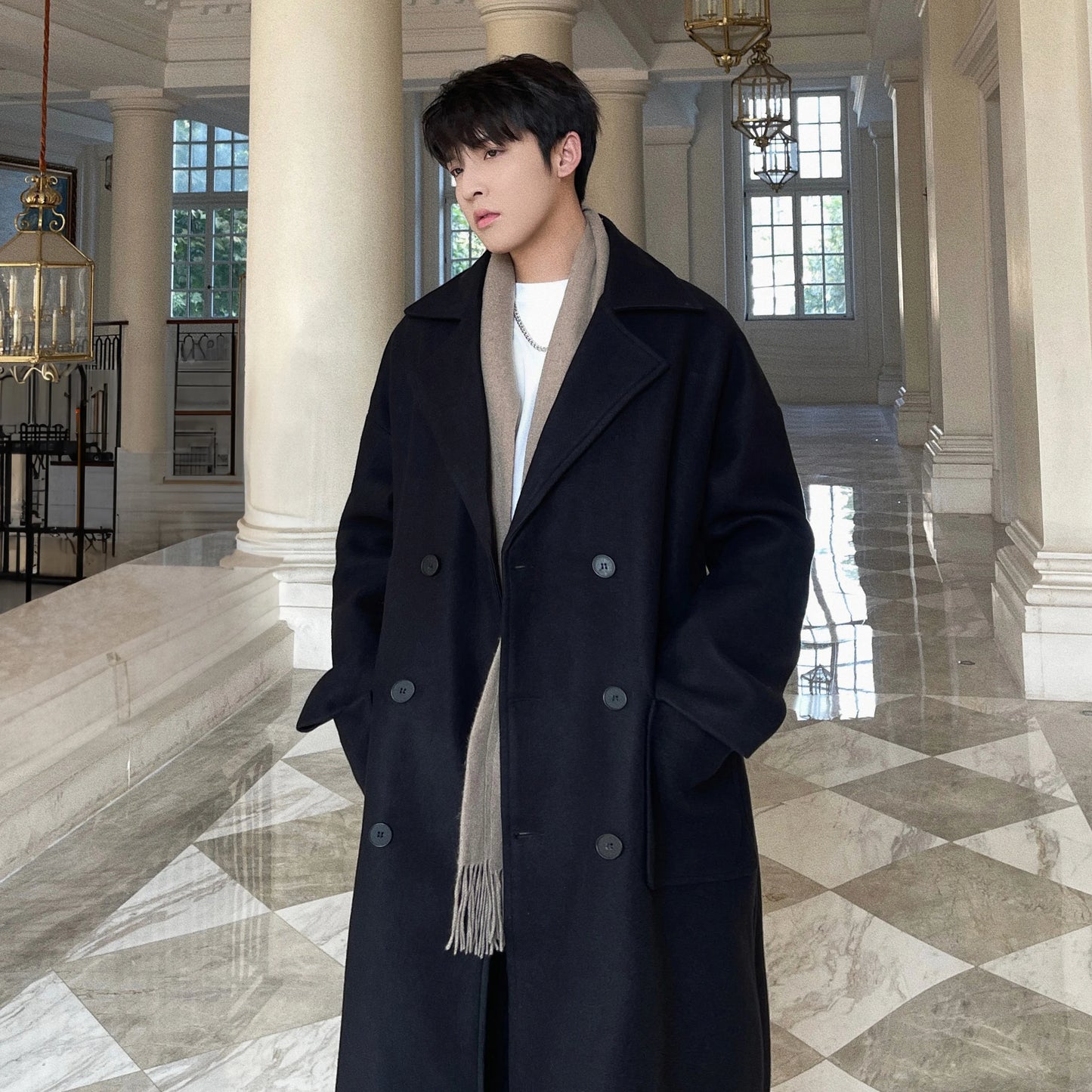 Long Coats for Men Woolen Jackets 2024 Winter Thicken Coat Trench Coats Korean Vintage Loose Heavy Jackets Men Leisure Overcoat