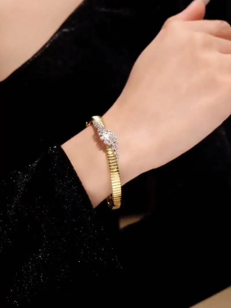 Bellux Real gold Plated Sterling Silver Bangle bracelets women jewellery women Original and pure 925 sterling silver bracelets