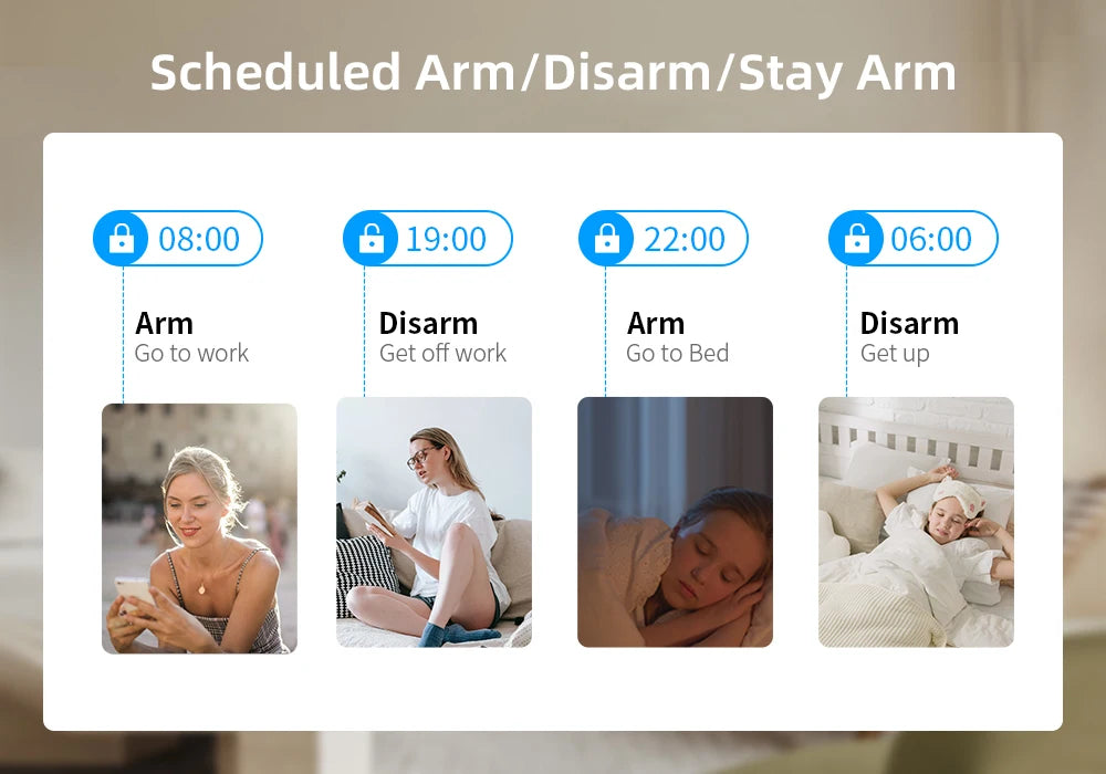 GSM WiFi Smart Alarm System, Wireless DIY Smart Home Security System With APP Control,Works with Alexa,for Houses,Apartments