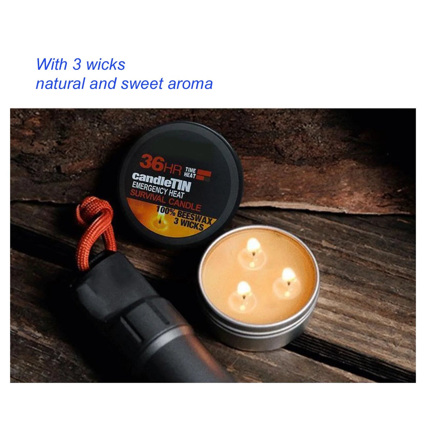 Survival Candle Widely Used Romantic Ambience Natural 36 Hours Burning Long Lasting Candles 3 Wicks For Home Outdoor Camping