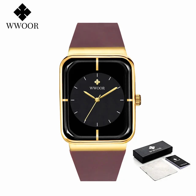WWOOR  Men's Watches Top Brand Luxury Watch For Men Gold Fashion Stainless Steel Waterproof Quartz Wristwatch  Relogio Masculino