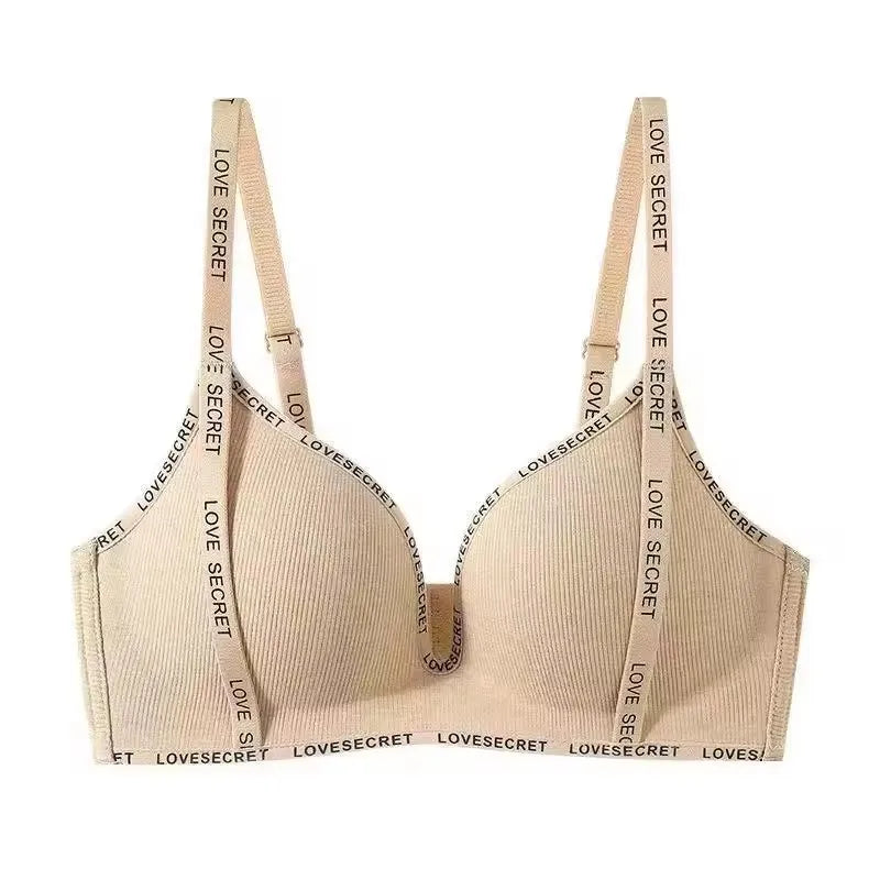 Comfortable Underwear Bar for Women Without Steel Rings Simple Push-up Shoulder Straps Top Up Bra Women's Underwire