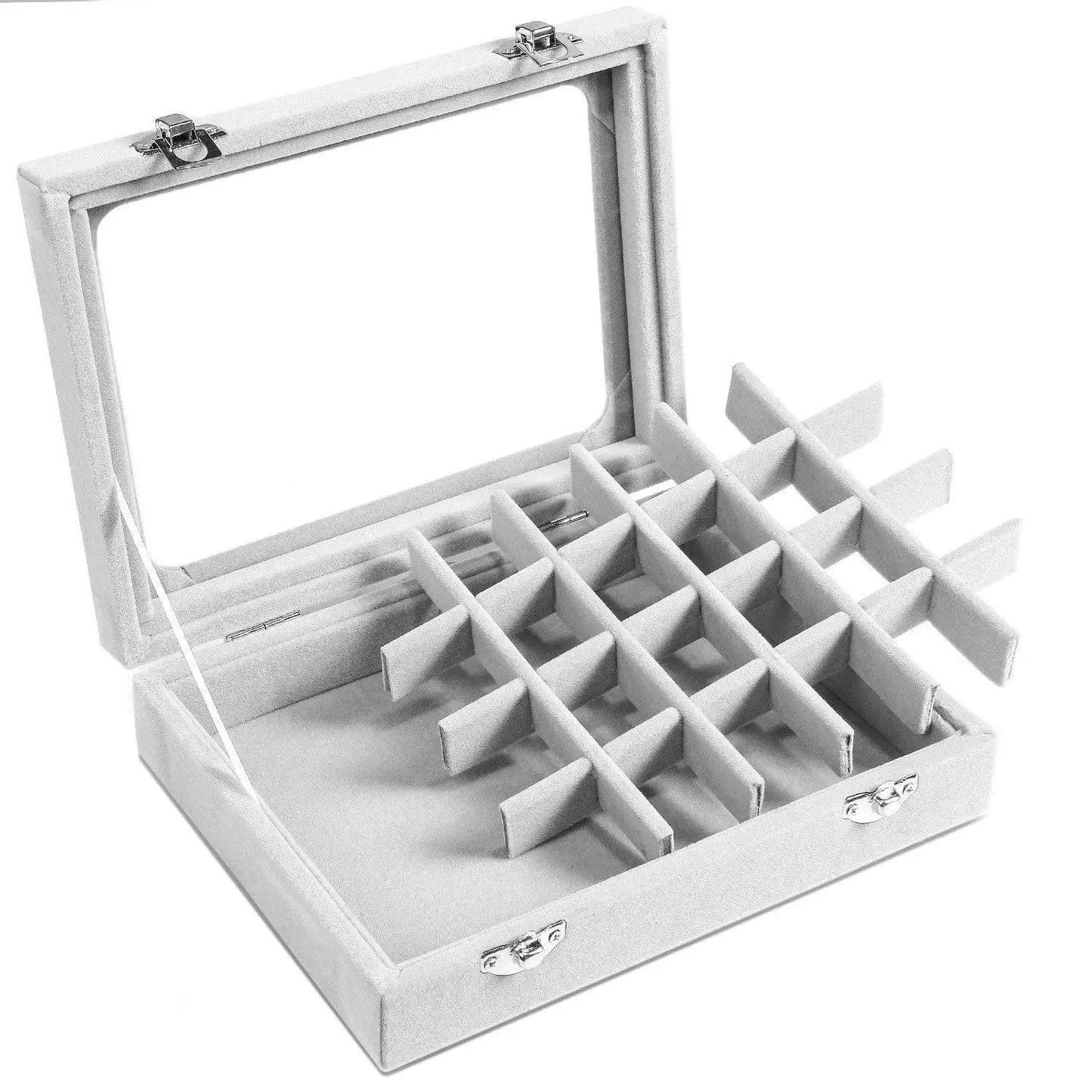 Jewelry Storage Box Earring Ring Necklace Jewelry Display Box Jewelry Classification Dustproof Transparent Flip Lid Jewelry Box